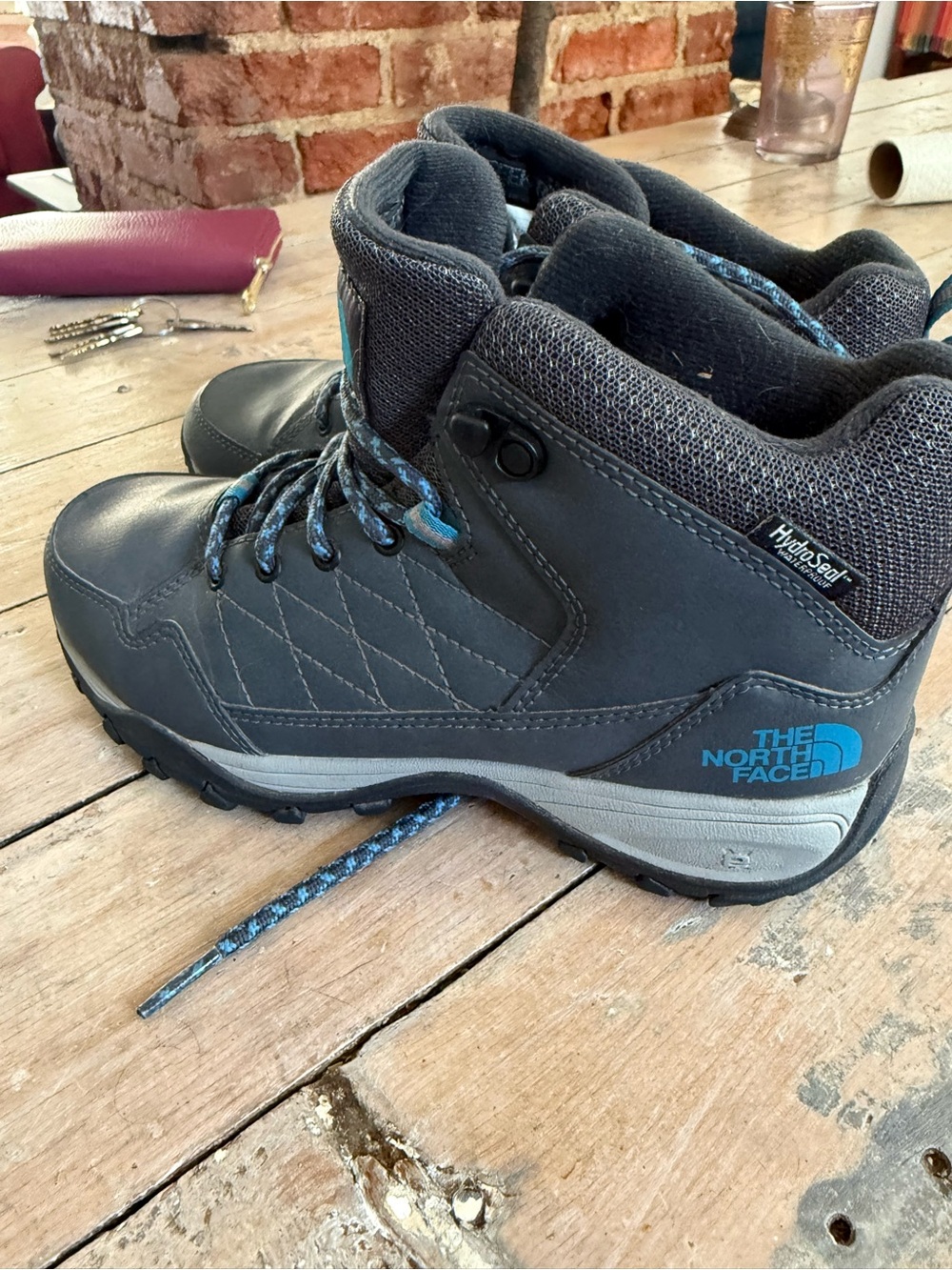 The North Face Women’s Grey and Blue Waterproof Hiking Boots
